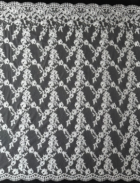 Dentelle Chantilly ivoire - Col rond