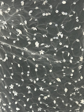 Dentelle à paillettes ivoire - Caris