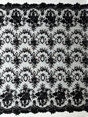 Dentelle perlée noire - Audumi