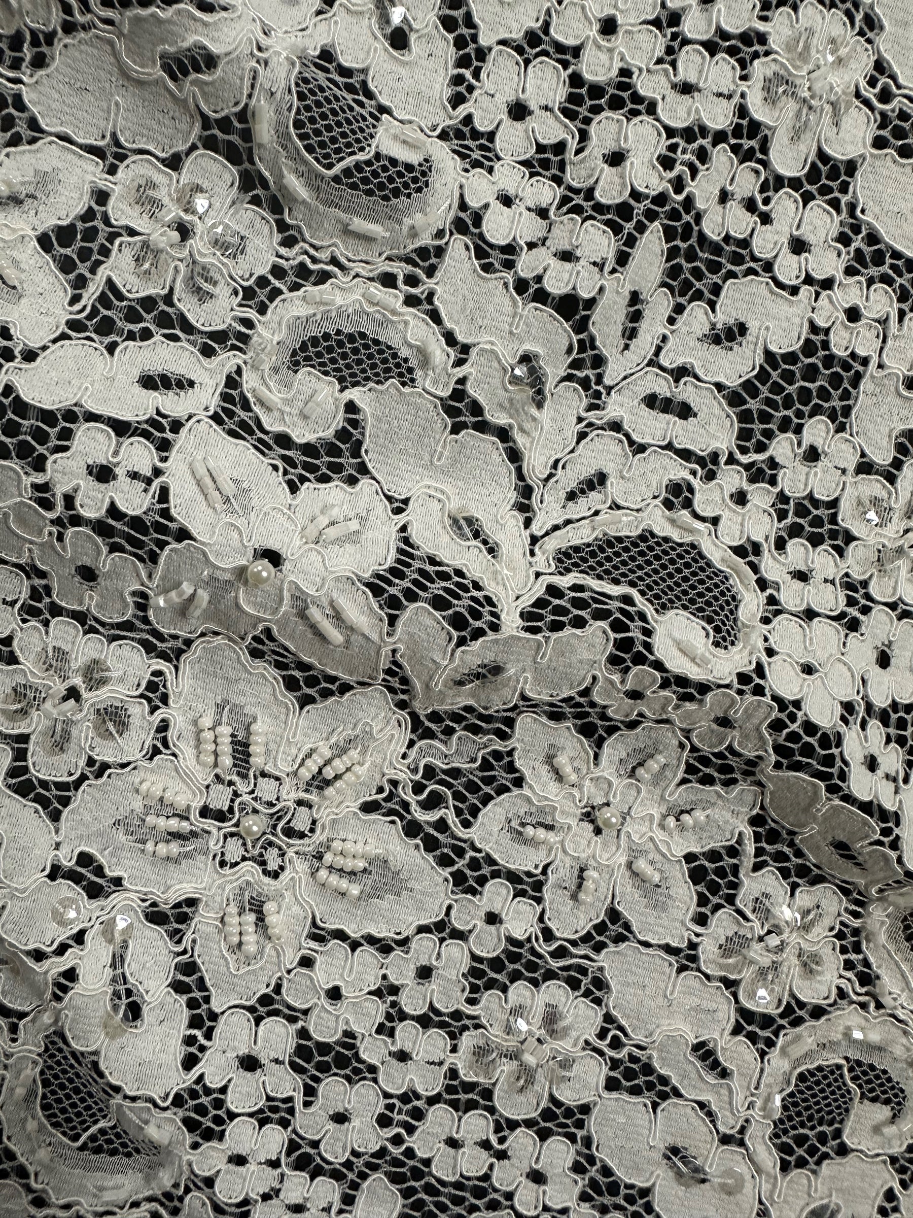 Dentelle ivoire perlée et cordée - Annabel (CF)