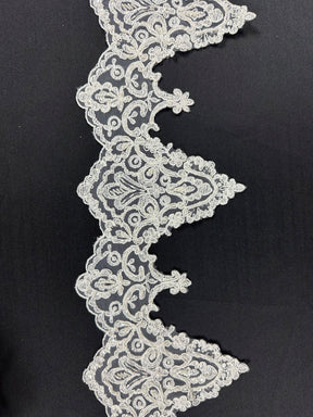 Bordure en dentelle perlée ivoire - Ziggourat
