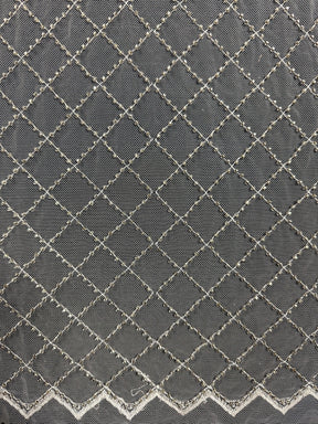 Dentelle à treillis perlée ivoire - Apaisement (CF Penelope)