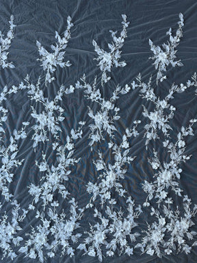 Dentelle florale 3D ivoire - Octobre