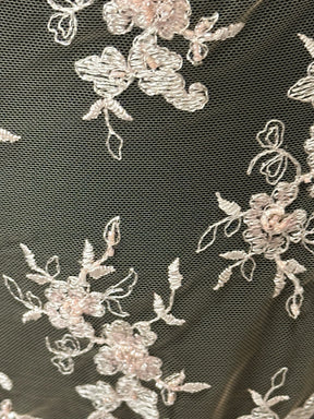 Dentelle perlée couleur chair - Sappy