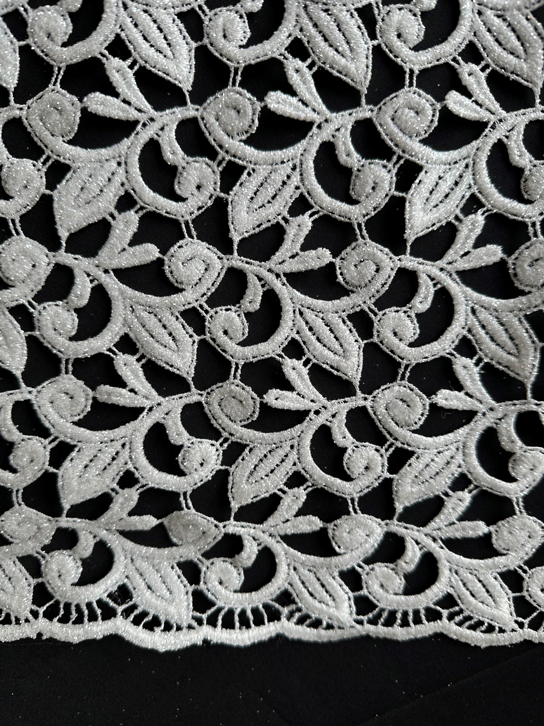 Dentelle guipure ivoire à paillettes - Izzy