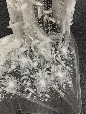 Dentelle brodée 3D ivoire - Ridley
