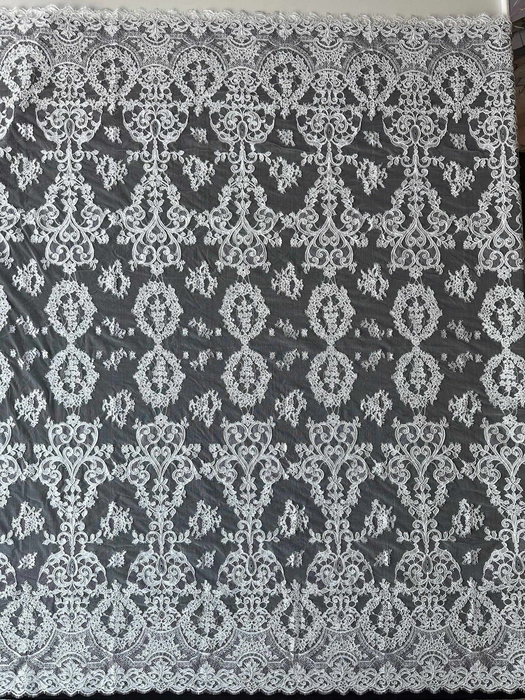 Ivory Corded Chantilly Lace - Raleigh