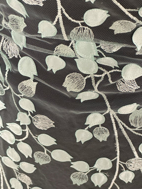 Dentelle brodée 3D Aqua - EB5034