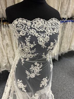 Dentelle de mariée ivoire perlée - Noisy