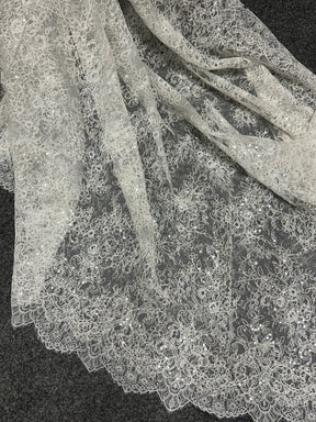 Dentelle ivoire à cordons et paillettes - Muffin