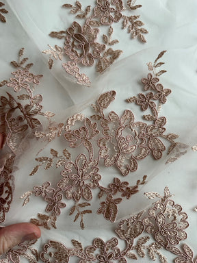 Dentelle cordée ivoire sans perles - Naomi (CF)