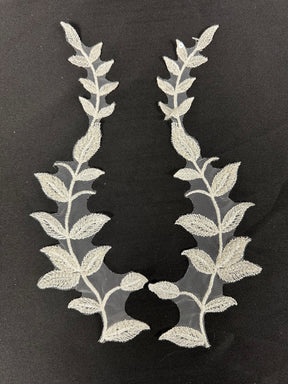 Appliques en dentelle brodée de perles ivoire - Dudgeon