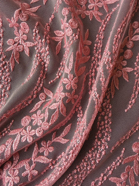 Dentelle à paillettes roses - EB3051