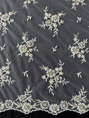 Dentelle perlée ivoire - Rame