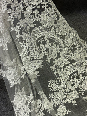 Ivory Corded Chantilly Lace - Zaya