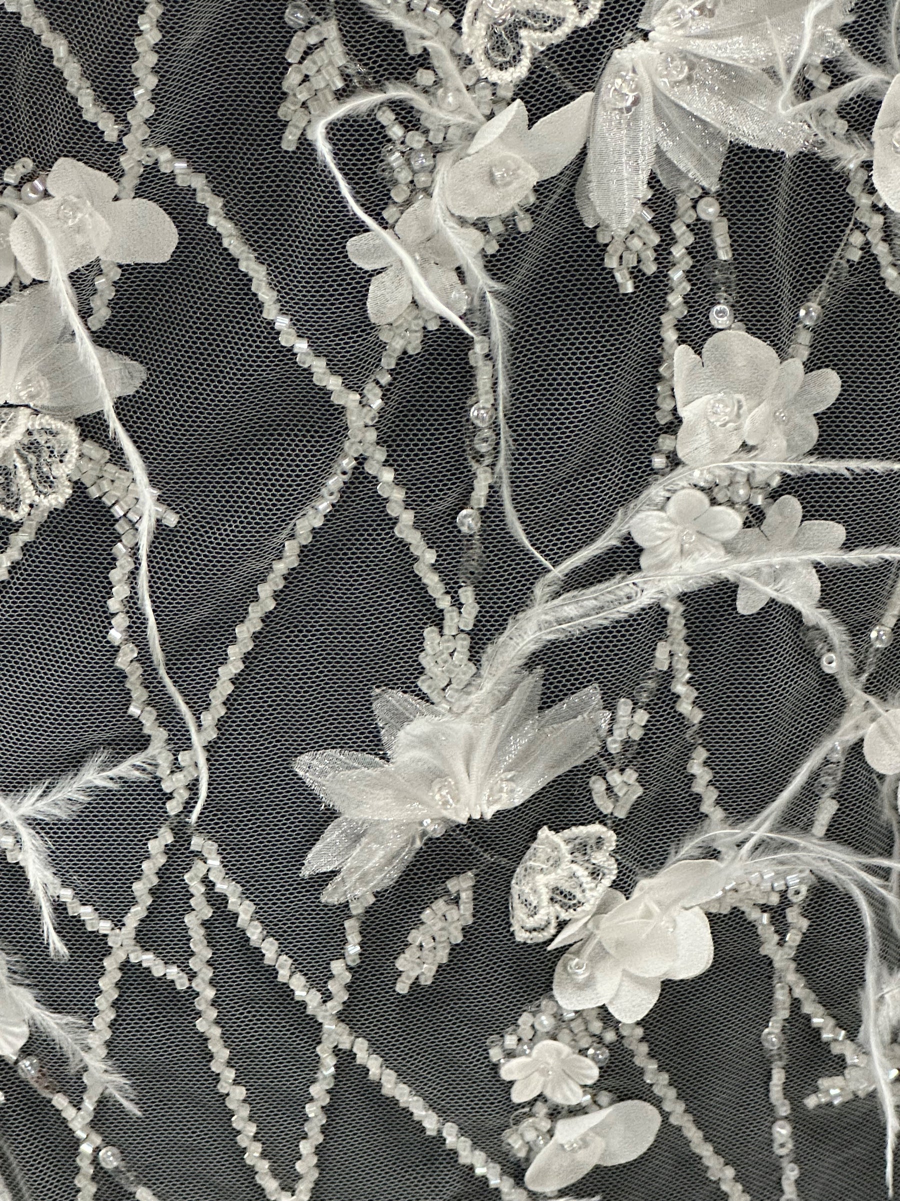 Dentelle de plumes ivoire - Zuly