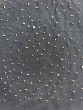 Tulle brodé de perles ivoire - EB1061