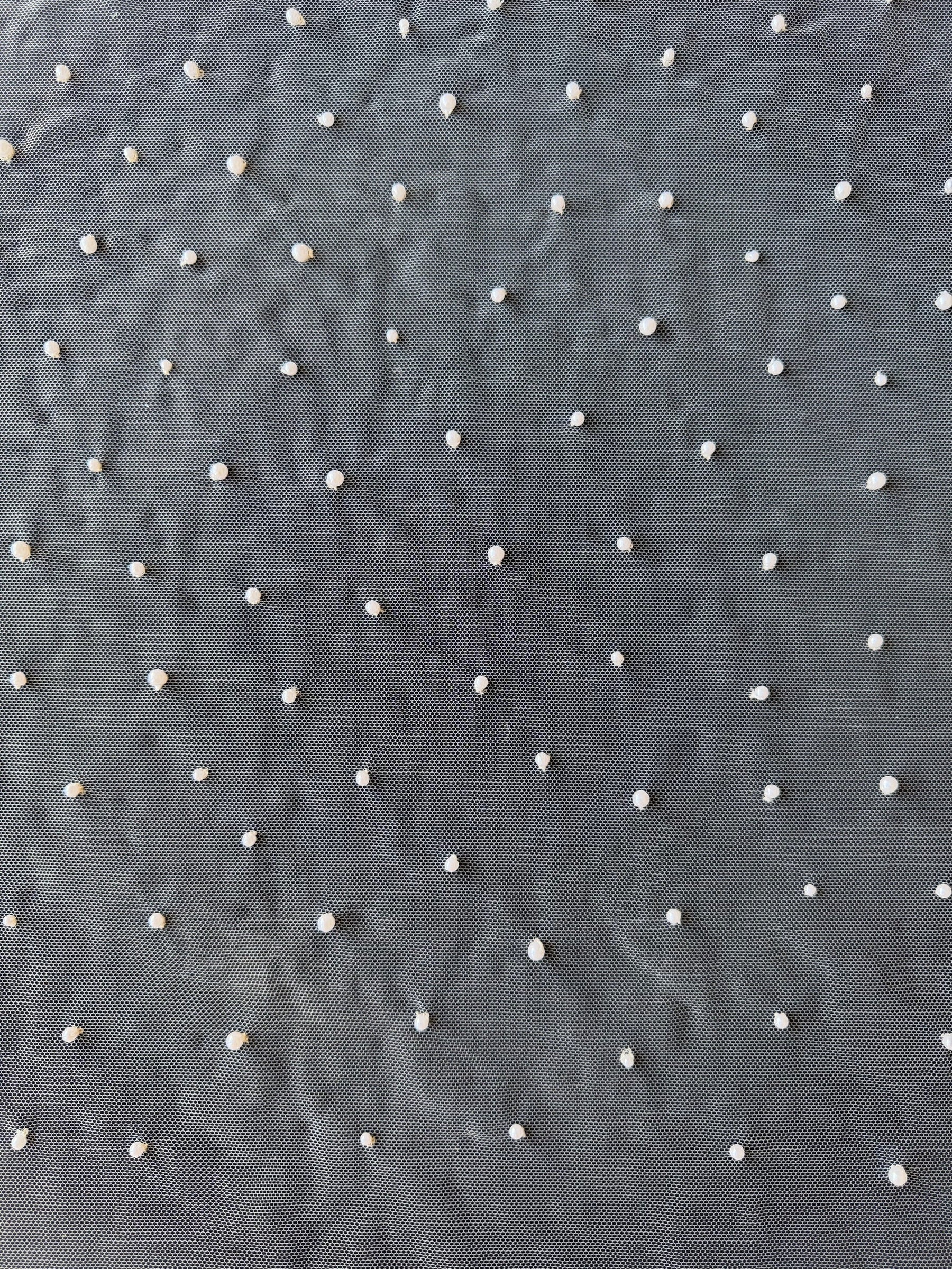 Tulle ivoire perlé - EB1071