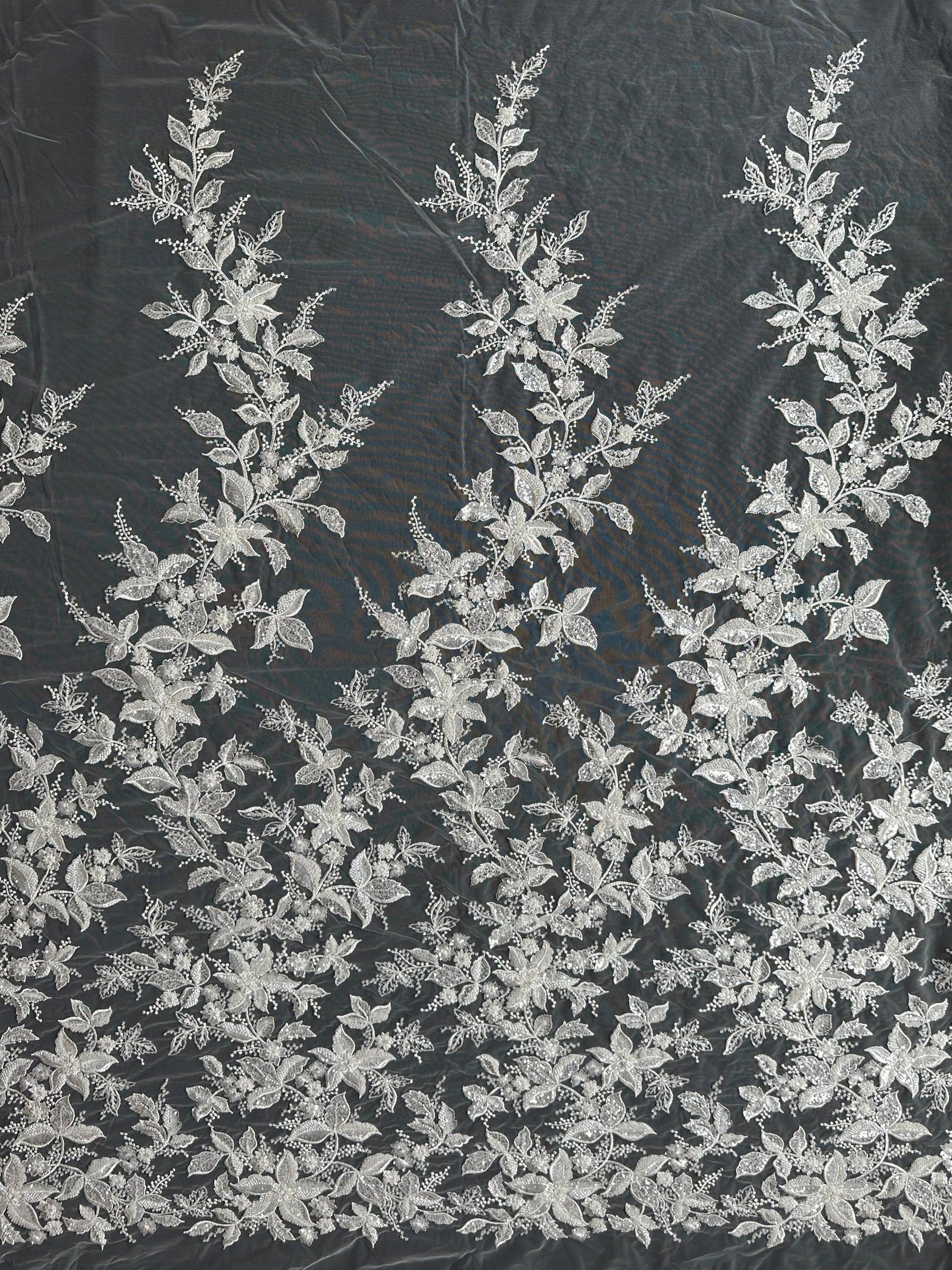 Dentelle perlée ivoire - EB1101