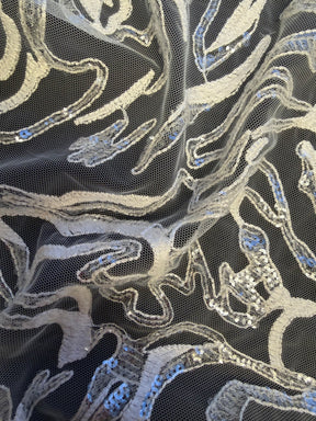 Dentelle à paillettes ivoire - EB3012