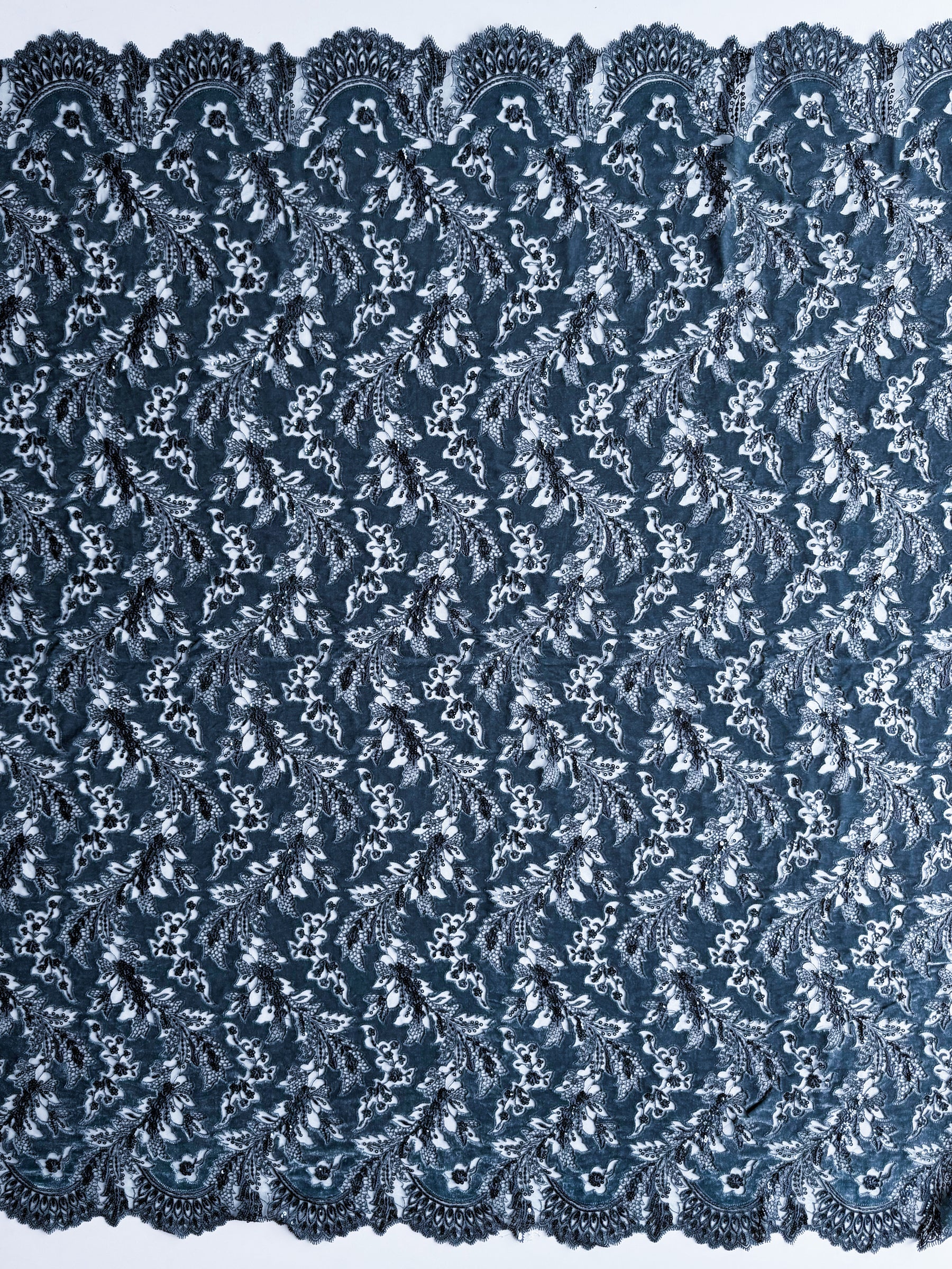 Dentelle en velours 3D turquoise - EB3023