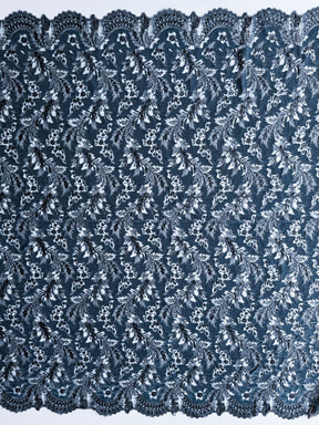 Dentelle en velours 3D turquoise - EB3023