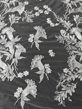 Dentelle brodée de sequins ivoire - EB3028