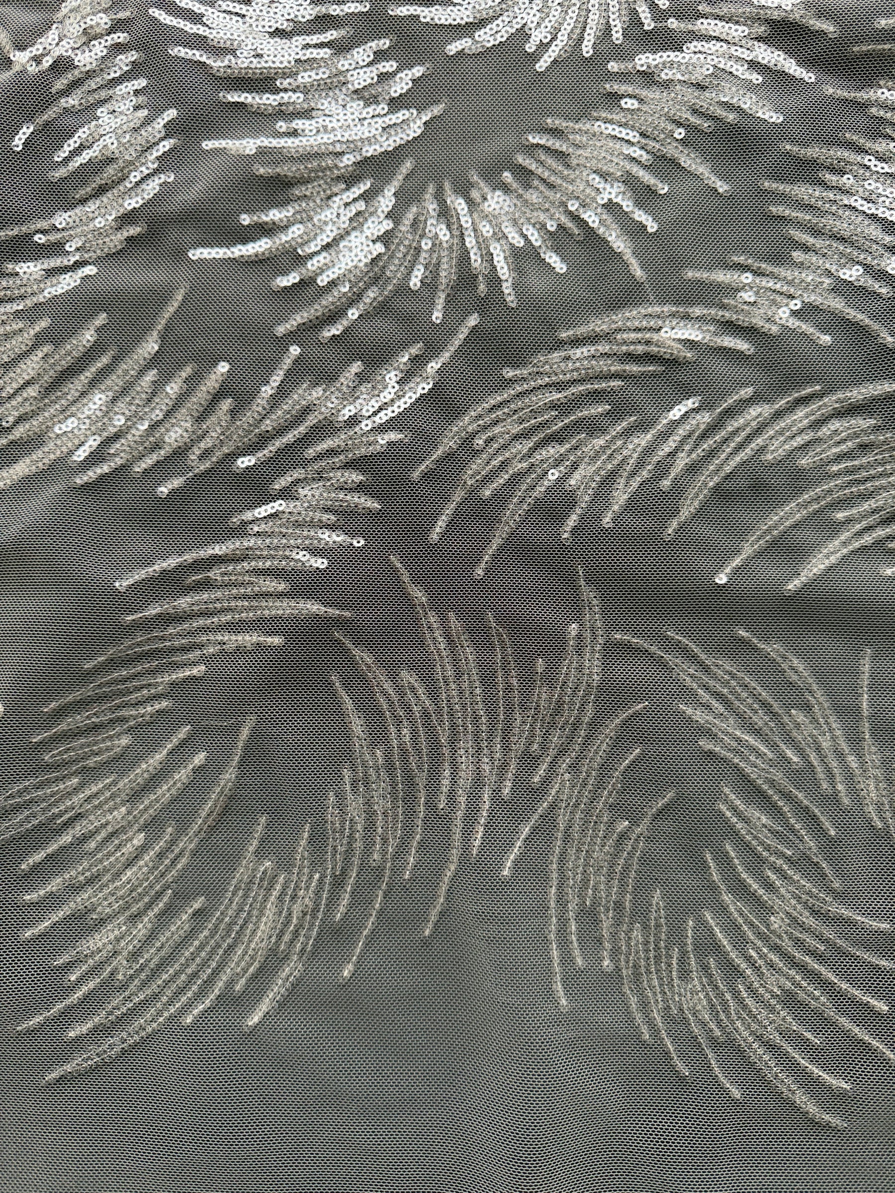 Dentelle à paillettes ivoire - EB3031