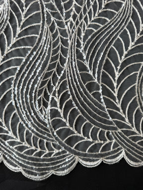 Dentelle de mariée à paillettes ivoire - EB3033