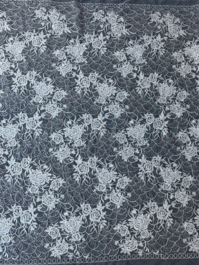 Dentelle Raschel à paillettes ivoire - EB3047