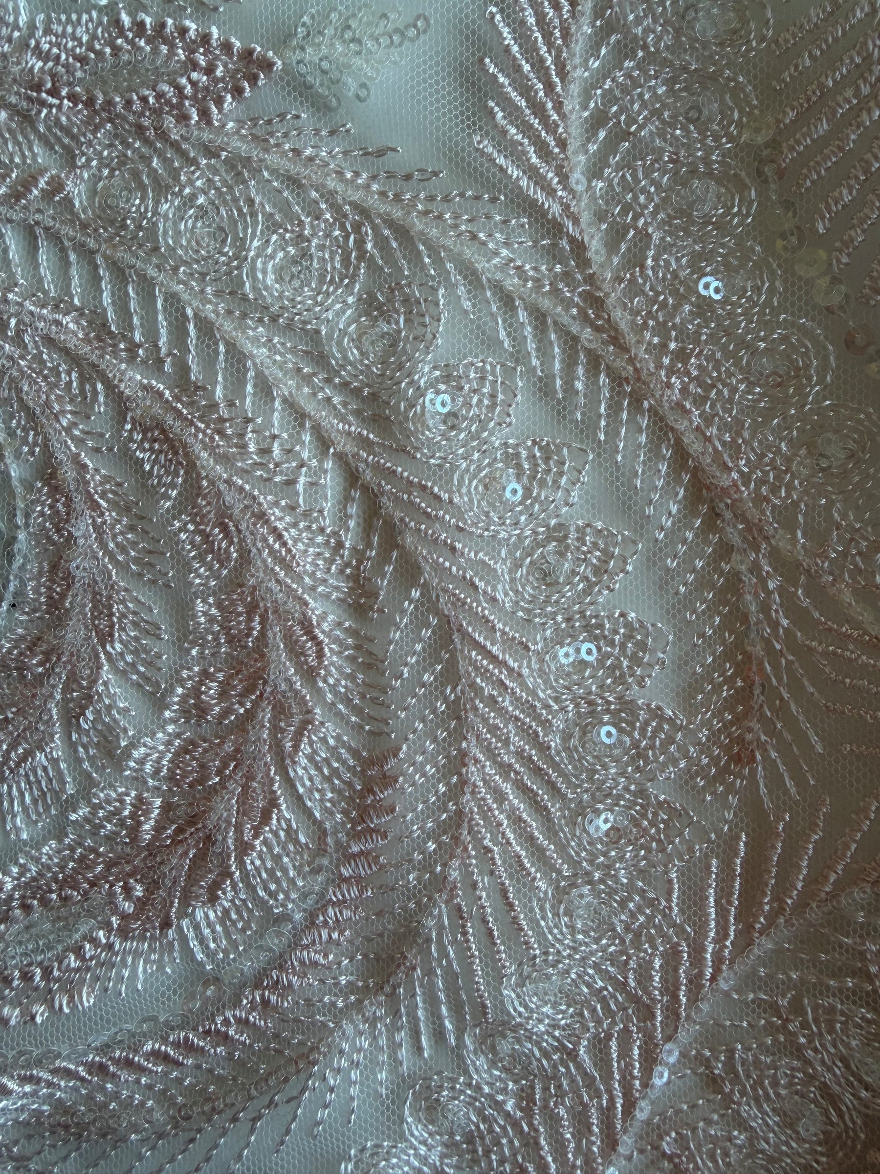 Dentelle à paillettes roses - EB3048