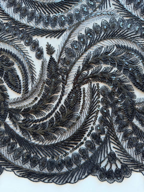 Dentelle à paillettes noires - EB3048