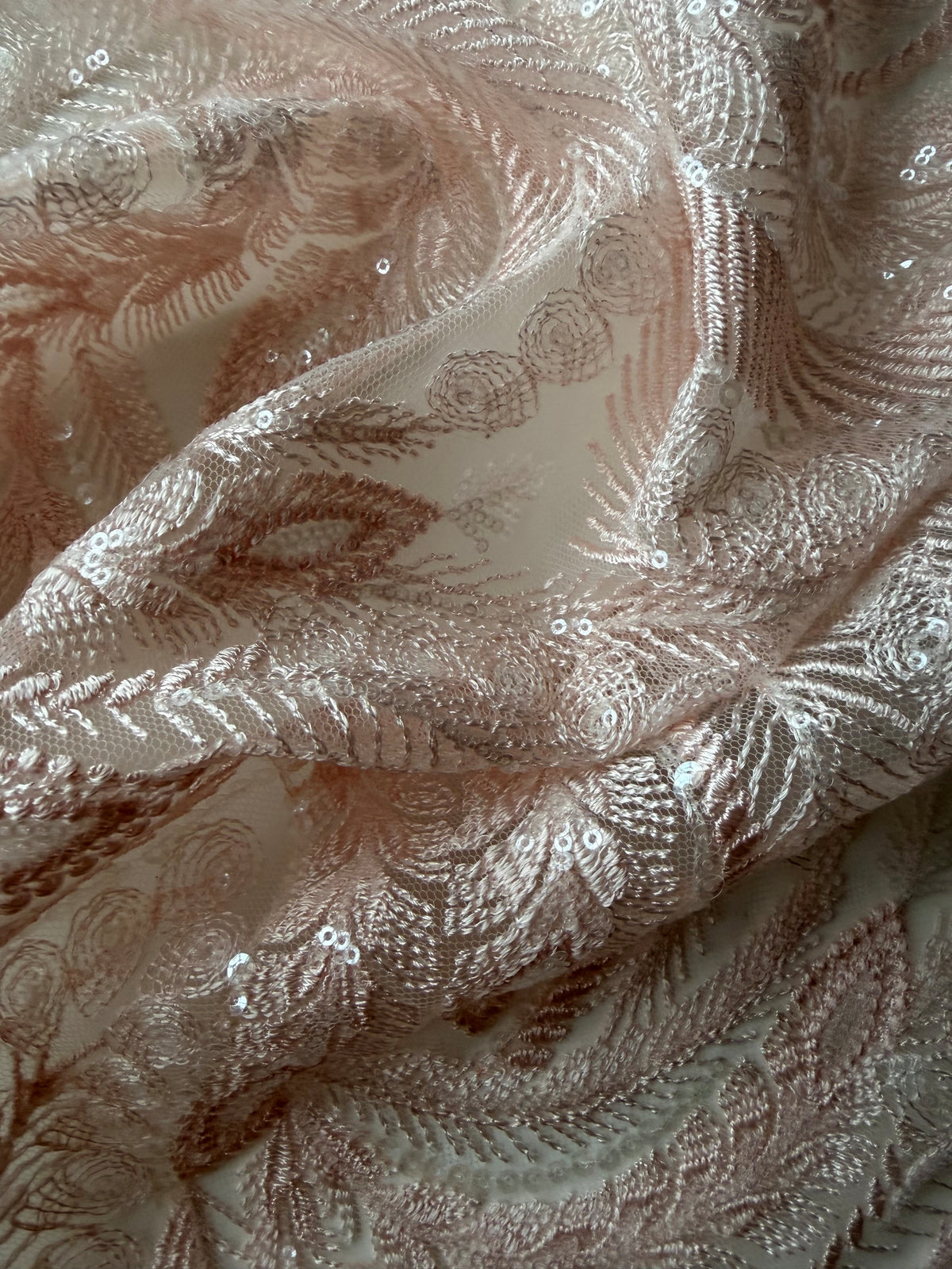 Dentelle à paillettes roses - EB3048