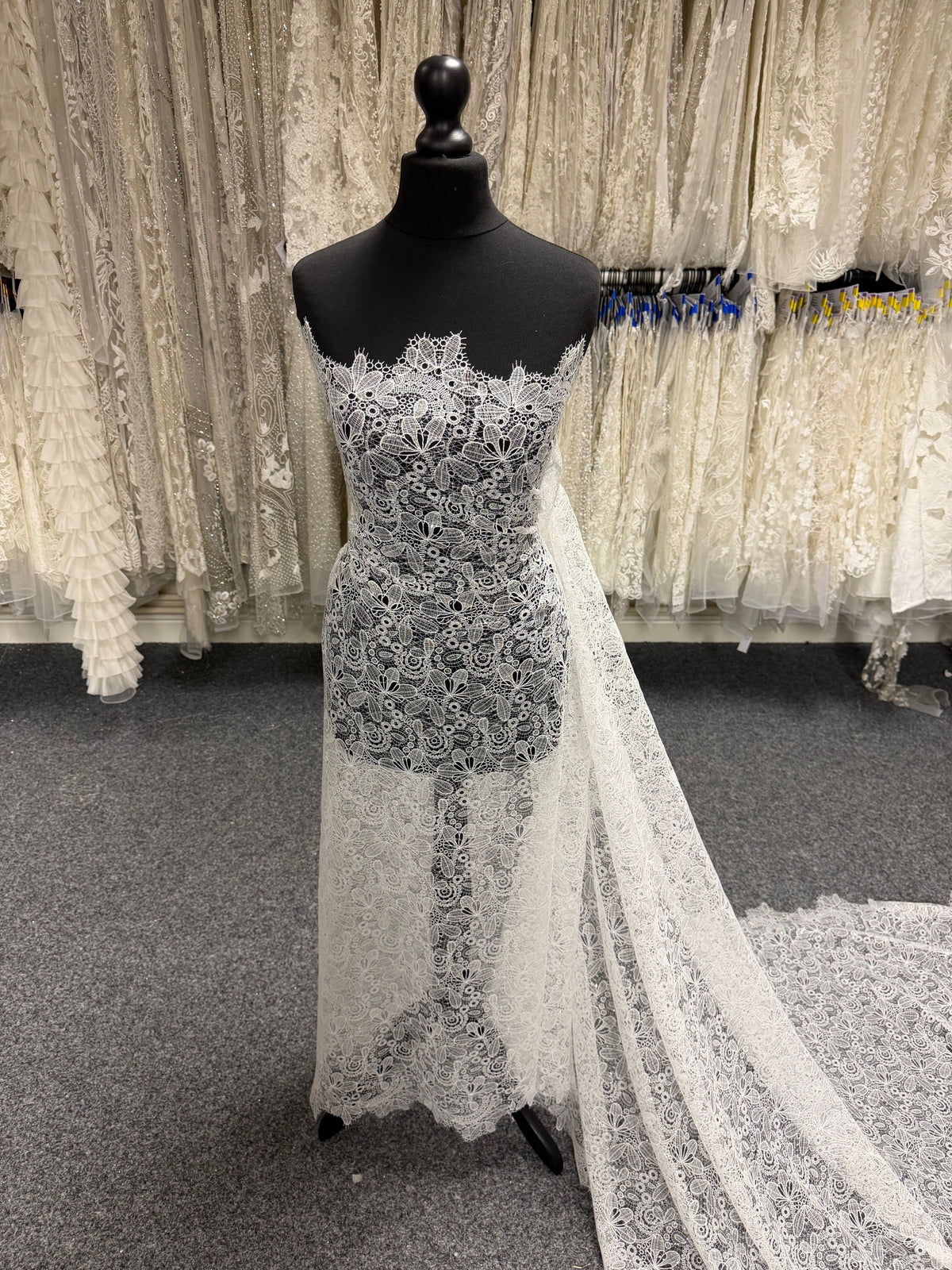 Dentelle de mariée à paillettes ivoire - EB3050