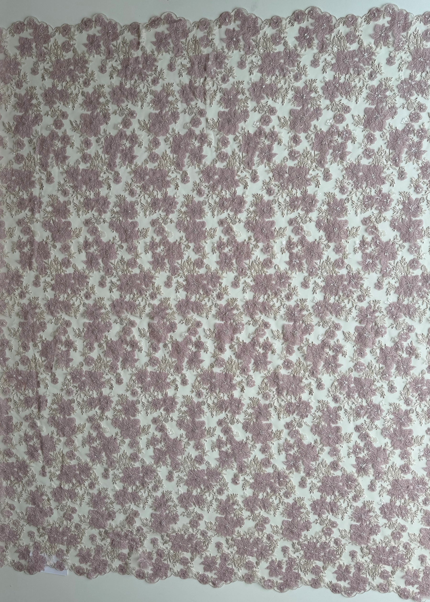 Dentelle brodée Rose poudré - EB3053