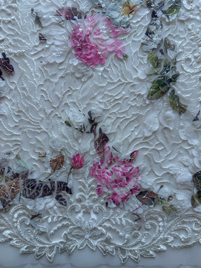 Ivory Printed Sequin Tulle – EB3010