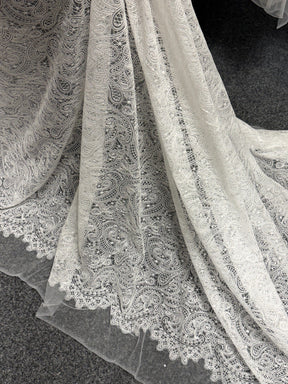 Tulle brodé ivoire - EB5017