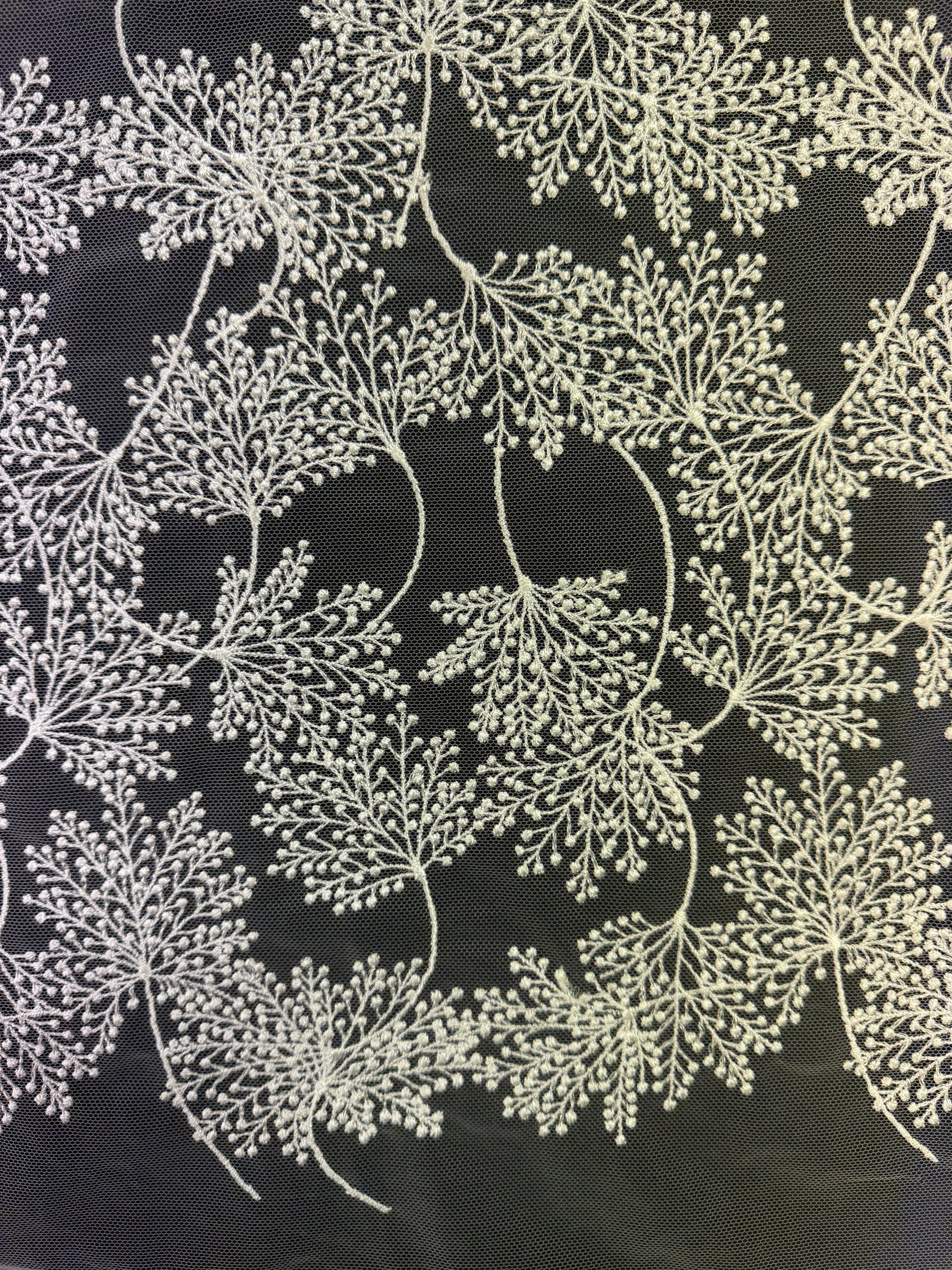 Dentelle brodée de fleurs ivoire - EB5037