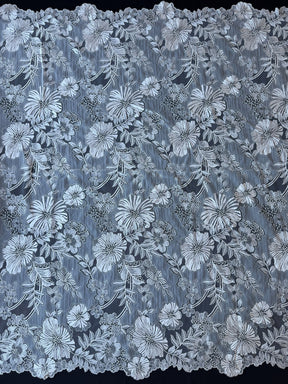 Dentelle florale brodée ivoire - EB5057