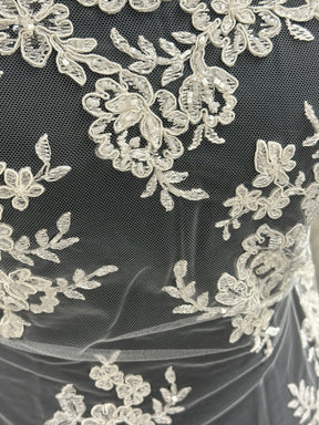 Dentelle de mariée ivoire perlée - Noisy