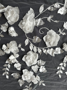 Dentelle florale 3D ivoire - Helzel