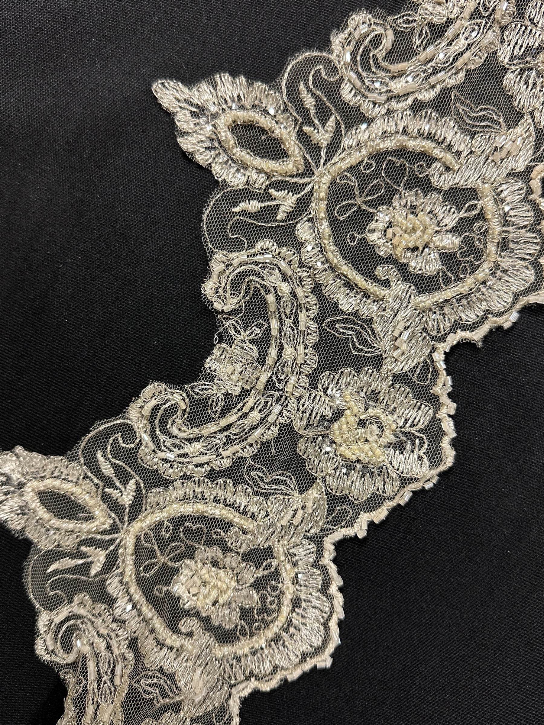 Bordure en dentelle brodée ivoire - Sappy (CF T 052)