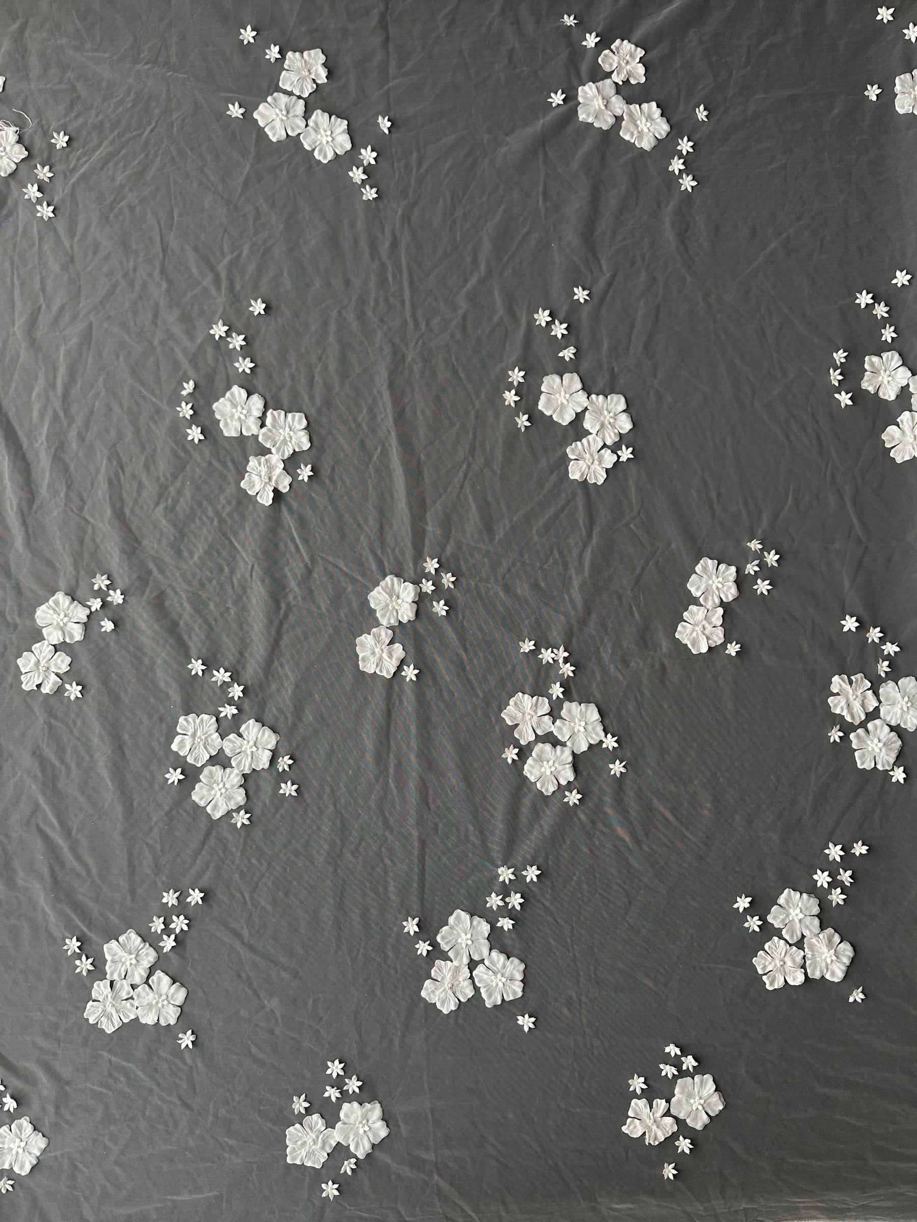 Dentelle florale 3D ivoire - Yoga