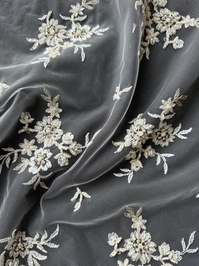 Dentelle perlée ivoire - Rame