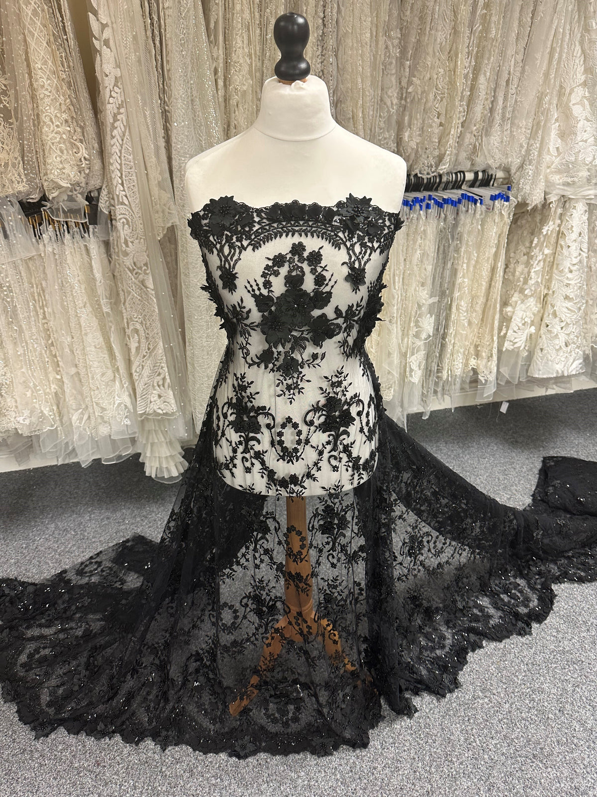 Dentelle perlée noire - Audumi