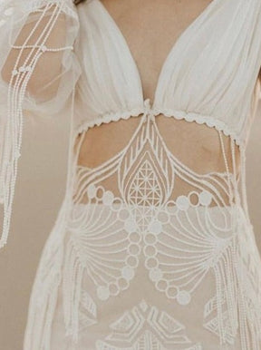 Dentelle brodée ivoire - Kasey