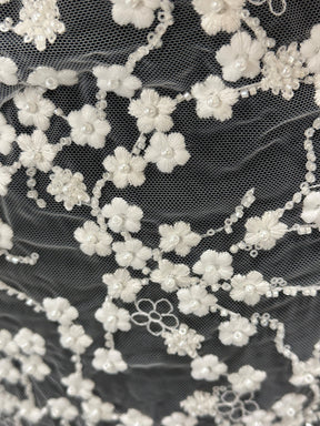 Dentelle brodée ivoire - Yuna