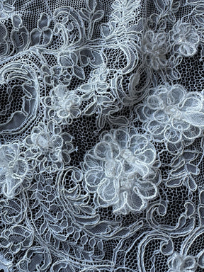 Ivory 3D Corded Raschel Lace - Clarke