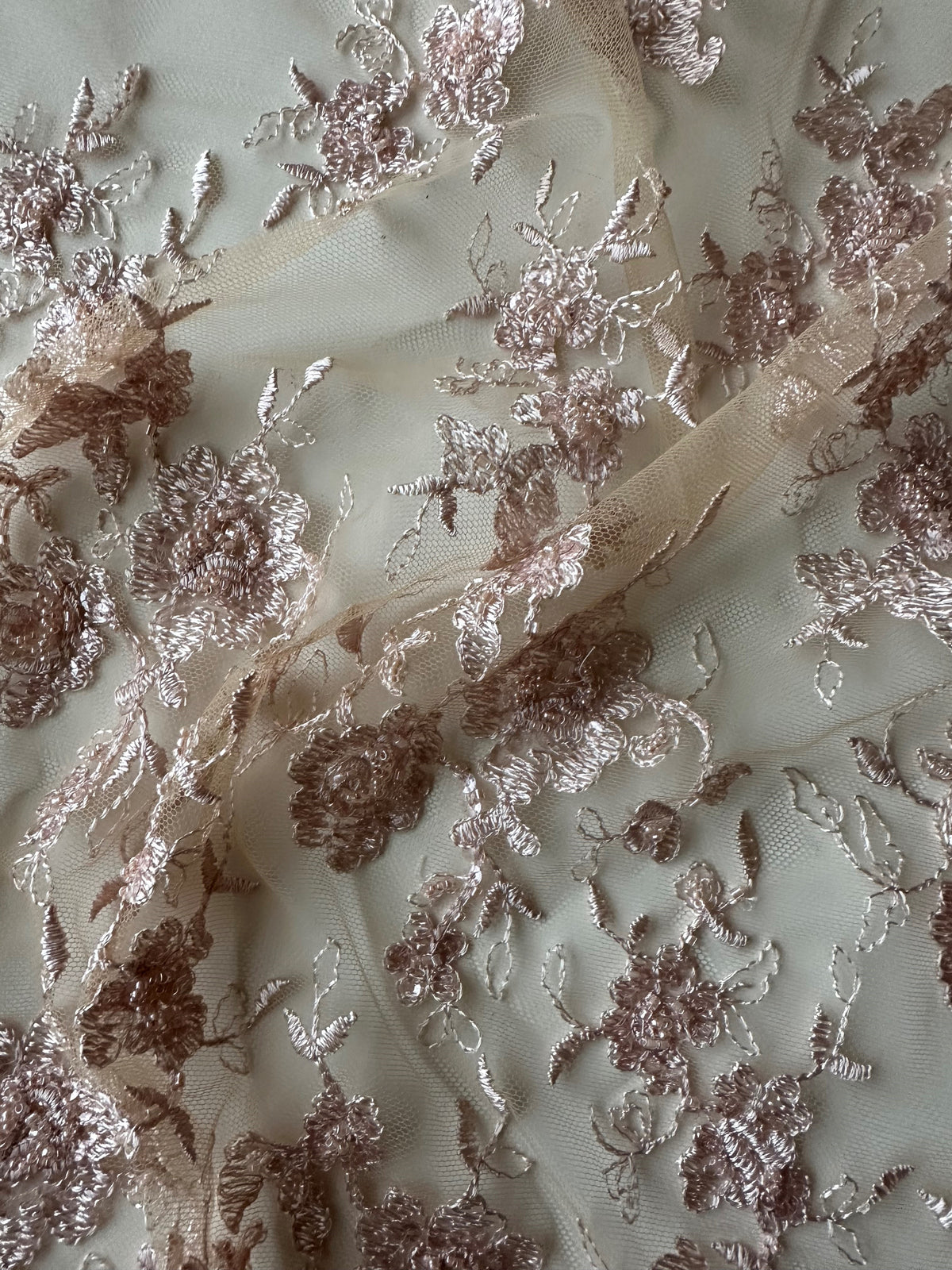 Dentelle à paillettes moka - Sienne (CF) 