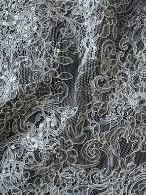 Dentelle ivoire à cordons et paillettes - Muffin